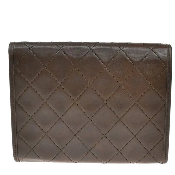 CHANEL CC Logo Mini Matelasse Chain Shoulder Bag Leather Brown GHW 600RF626 - Picture 3 of 13